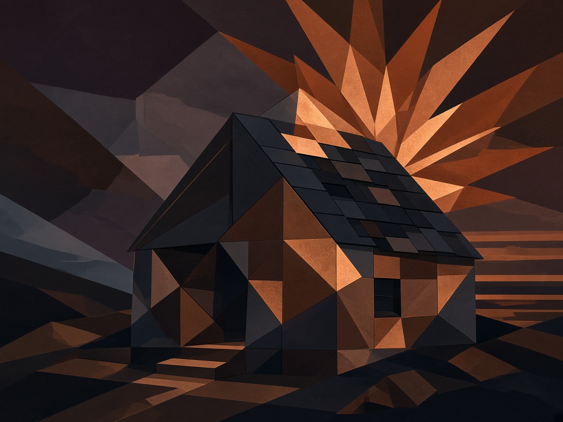 Abstract Cape roof planes and copper sunburst
